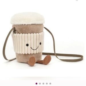NWT Jellycat Amuseable Coffee-to-Go Bag Crossbody Soft & Plush 8x3.5"